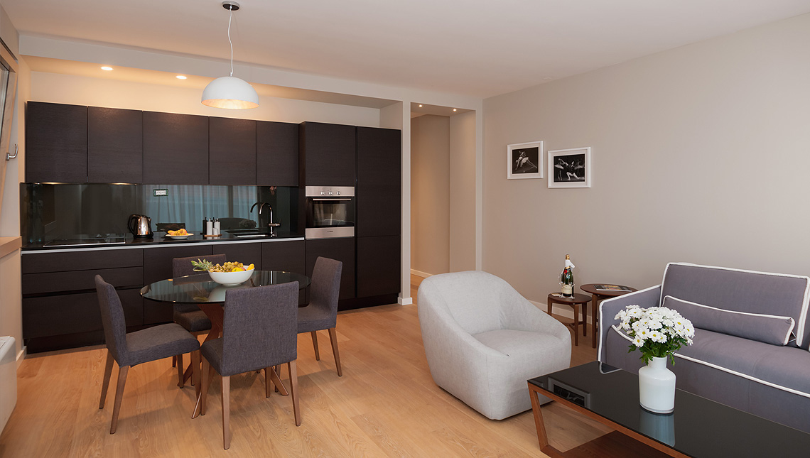 Luxury Suite kitchen and living room